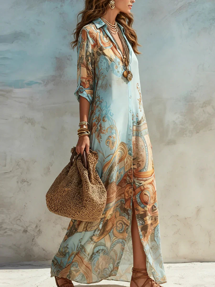 Light Blue Flare Summer Dress
