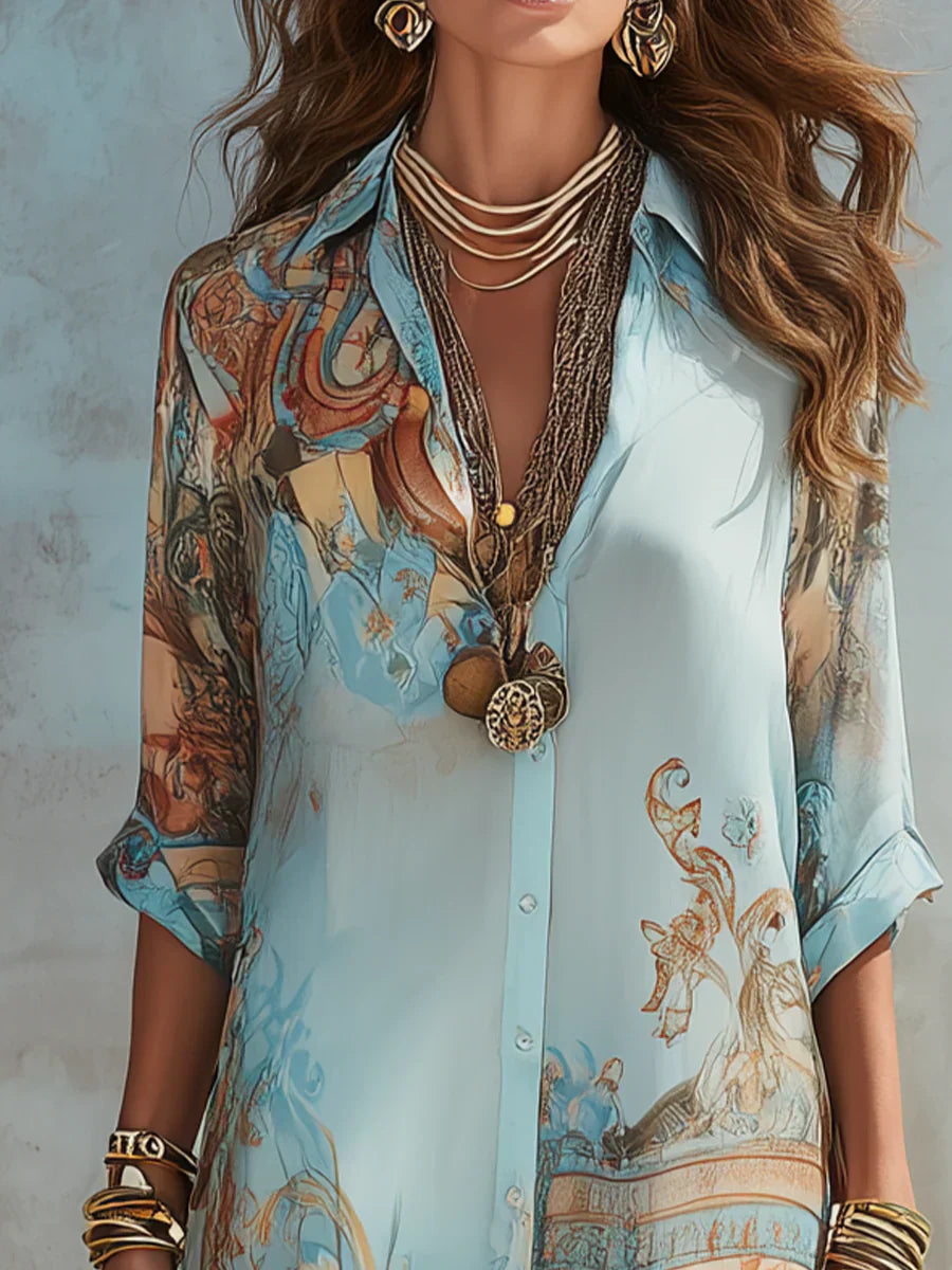 Light Blue Flare Summer Dress