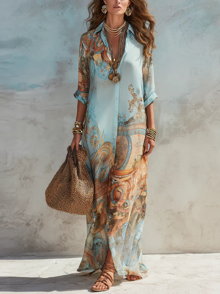 Light Blue Flare Summer Dress