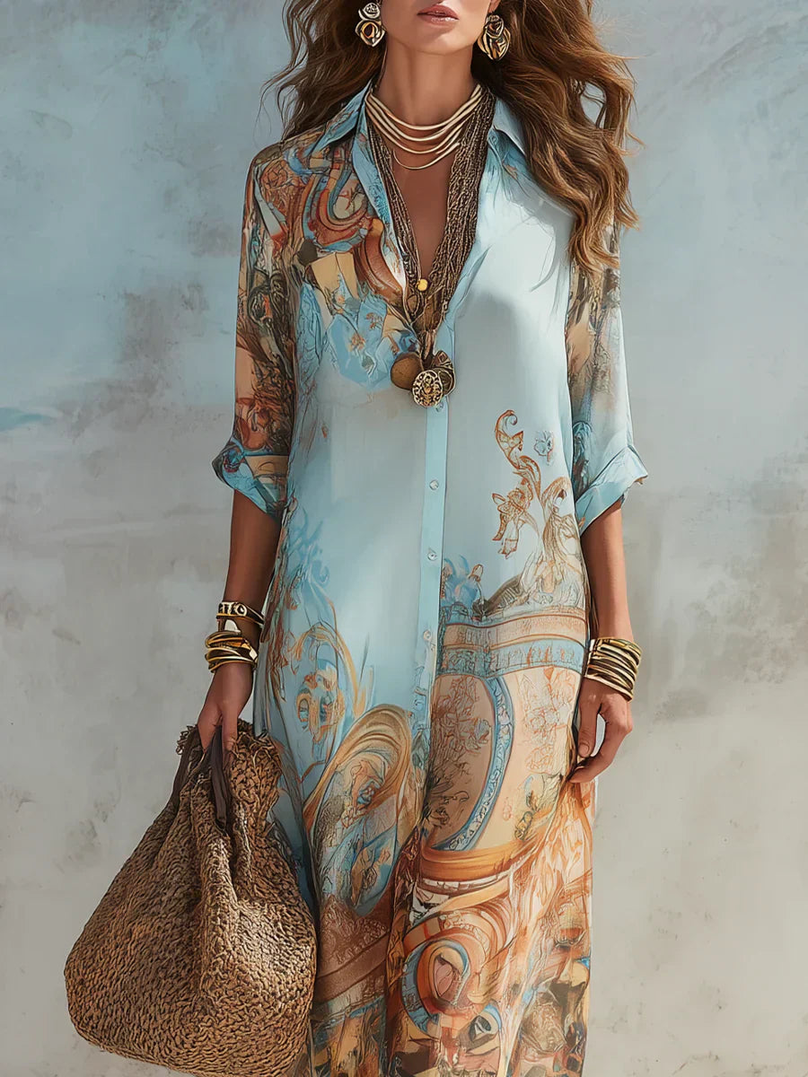 Light Blue Flare Summer Dress