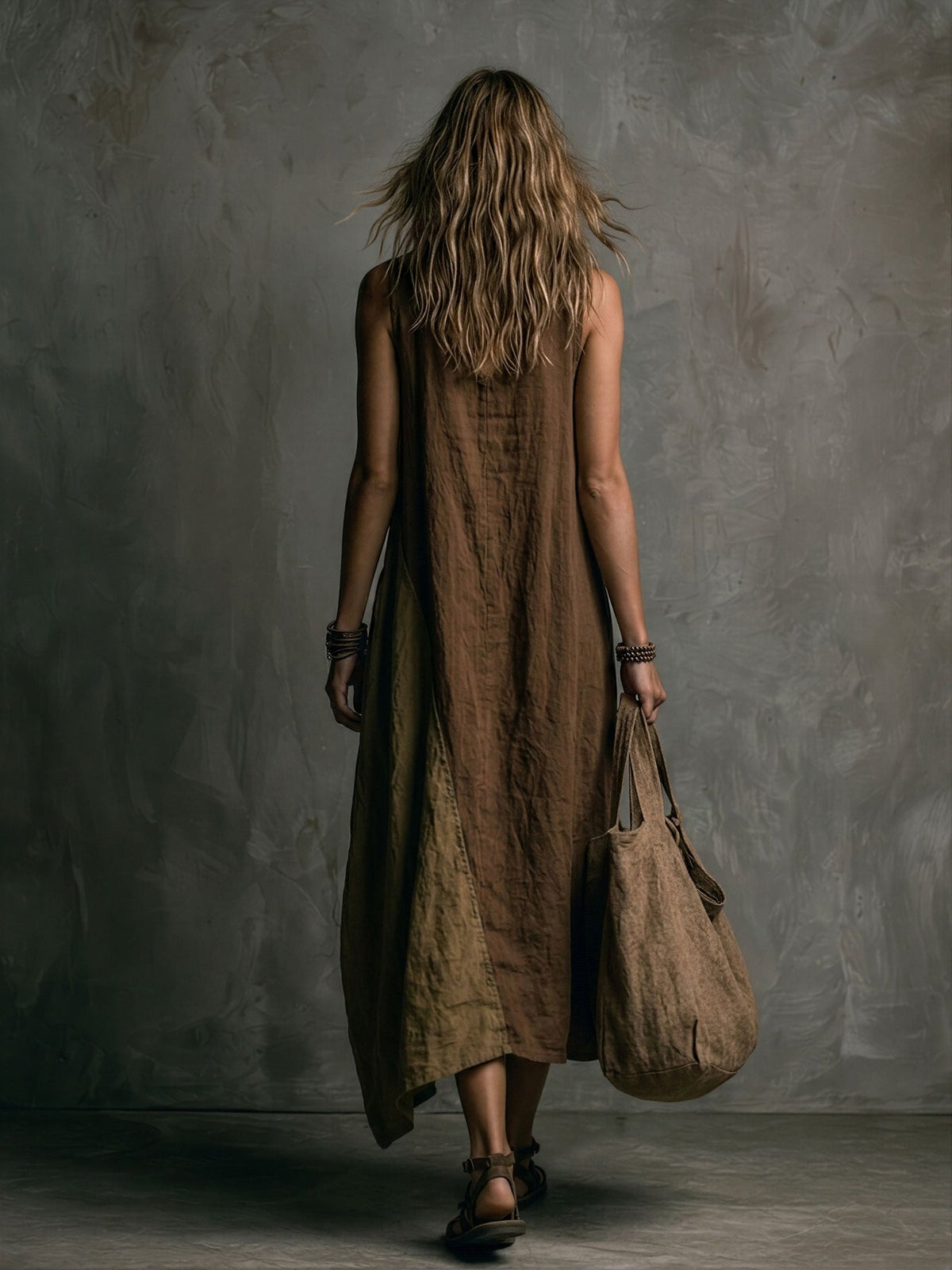 Asymmetrical Patchwork Long Dress