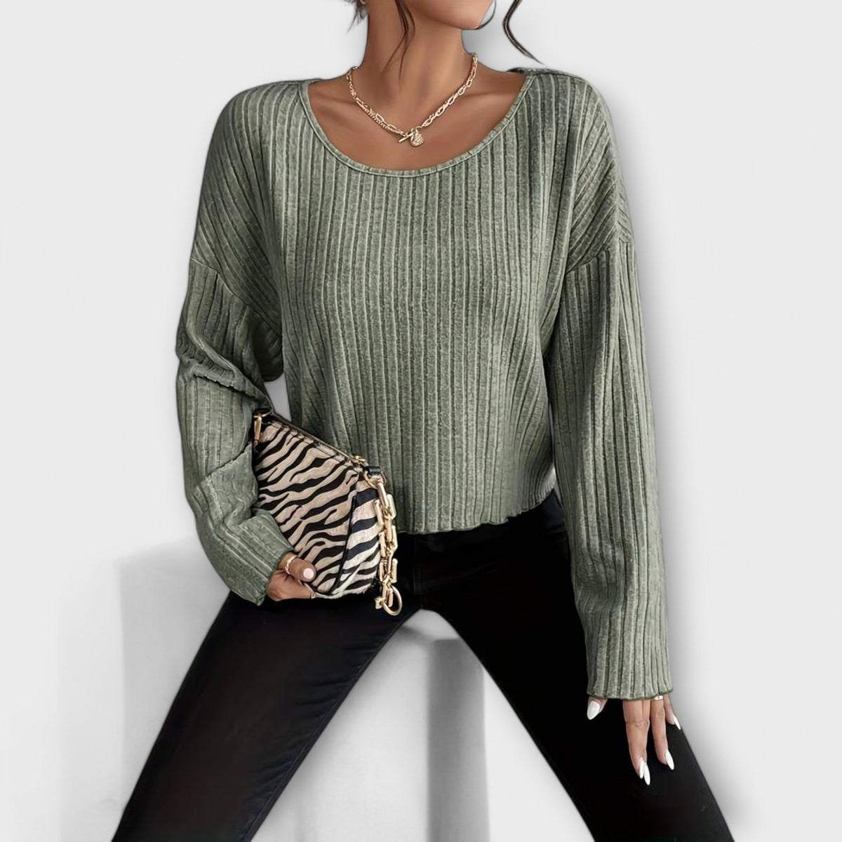 Striped Crew Neck Top