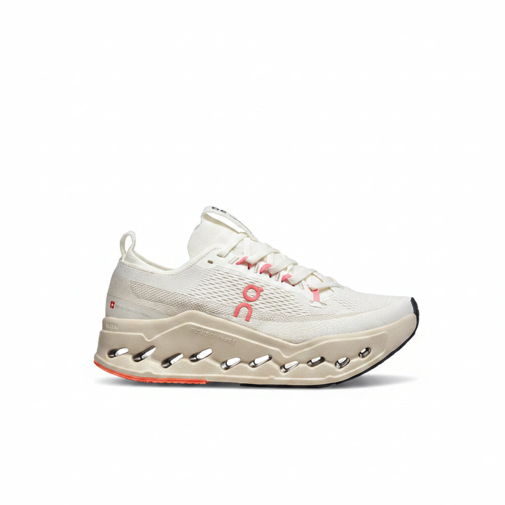 White and Coral Sneakers