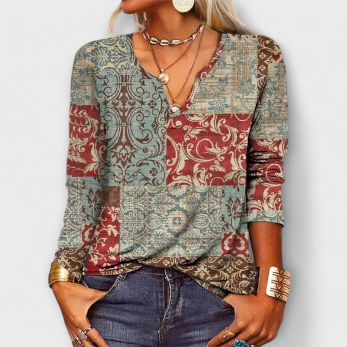 Relaxed Fit Cut-and-Sew Top