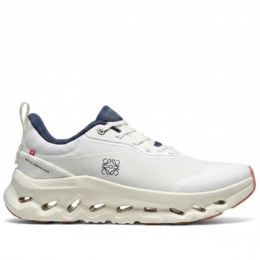 White and Navy Summit Flow Trainers