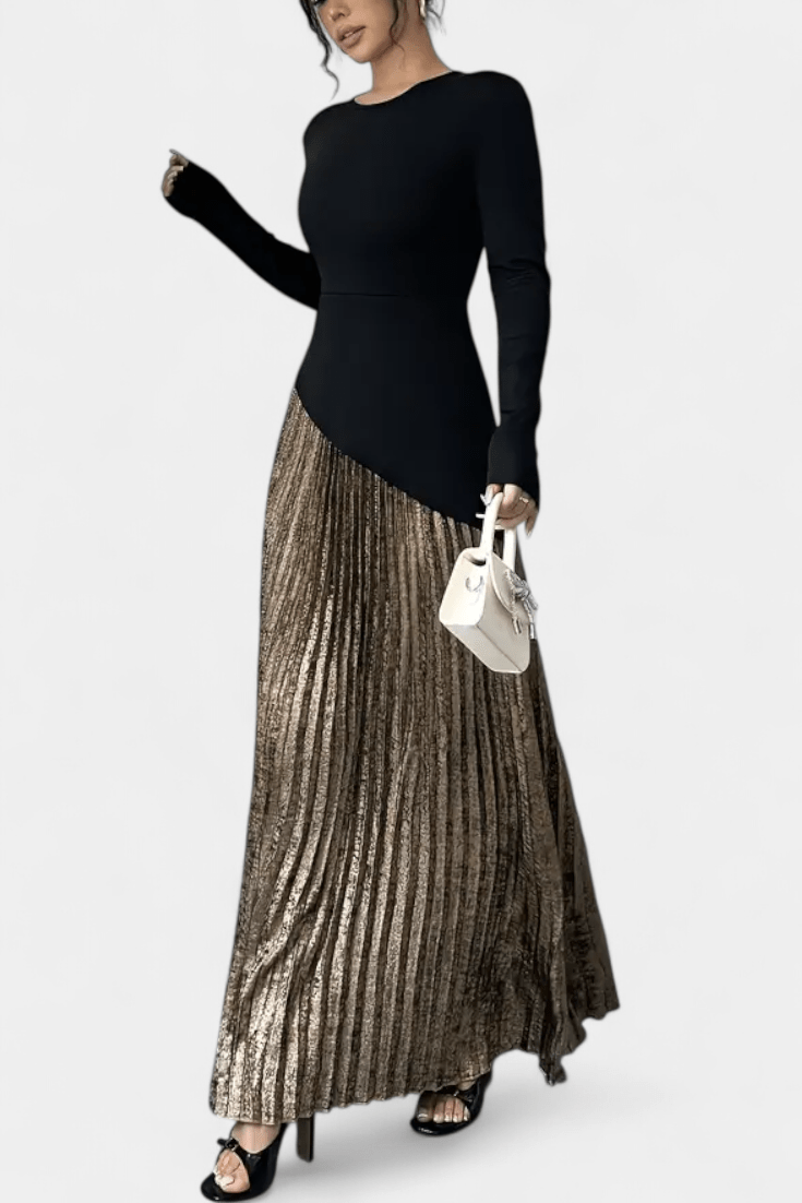 Color Block A-Line Dress