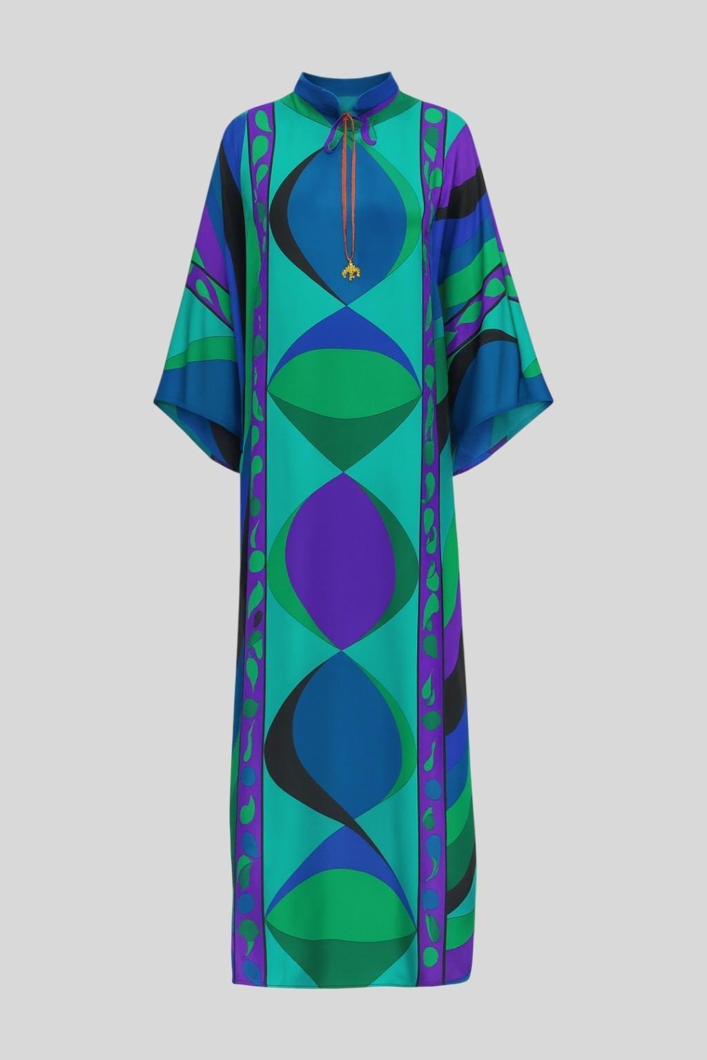 Art Print Kaftan Dress