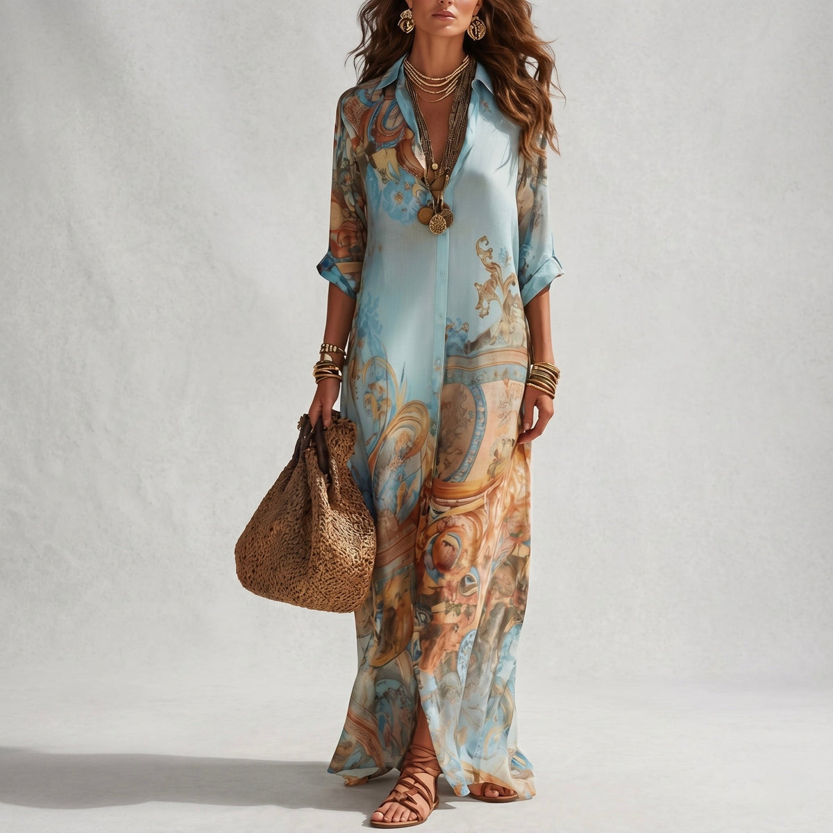 Light Blue Flare Summer Dress
