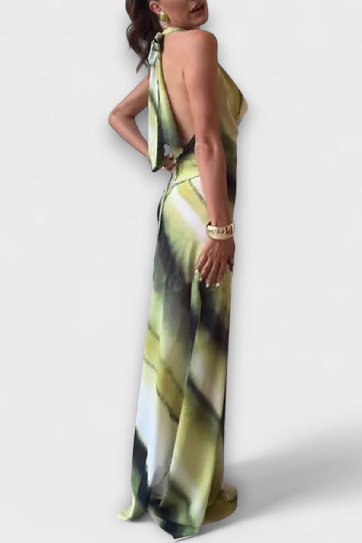 Cascade Neck Maxi Dress