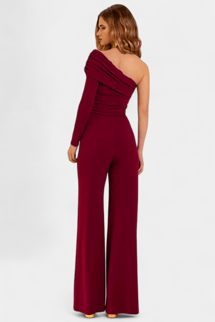 One-shoulder Drape Jumpsuit