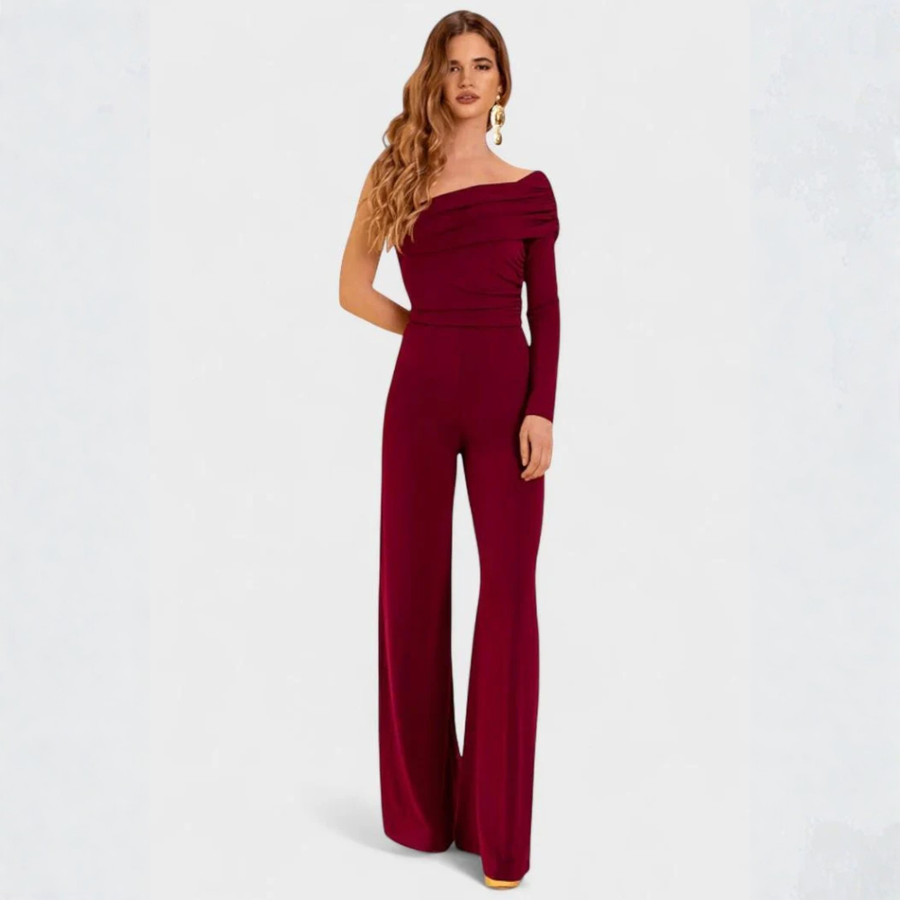 One-shoulder Drape Jumpsuit