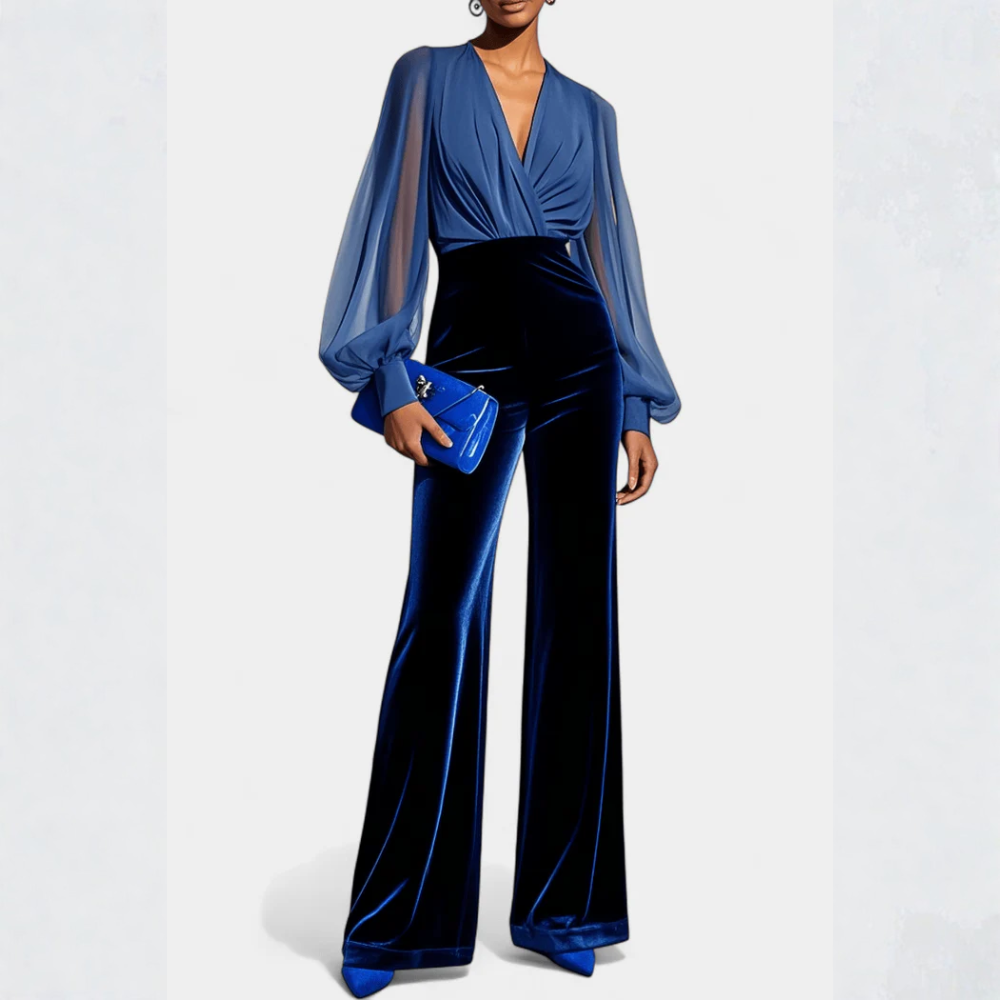 Cross V-neck Wide-leg Jumpsuit