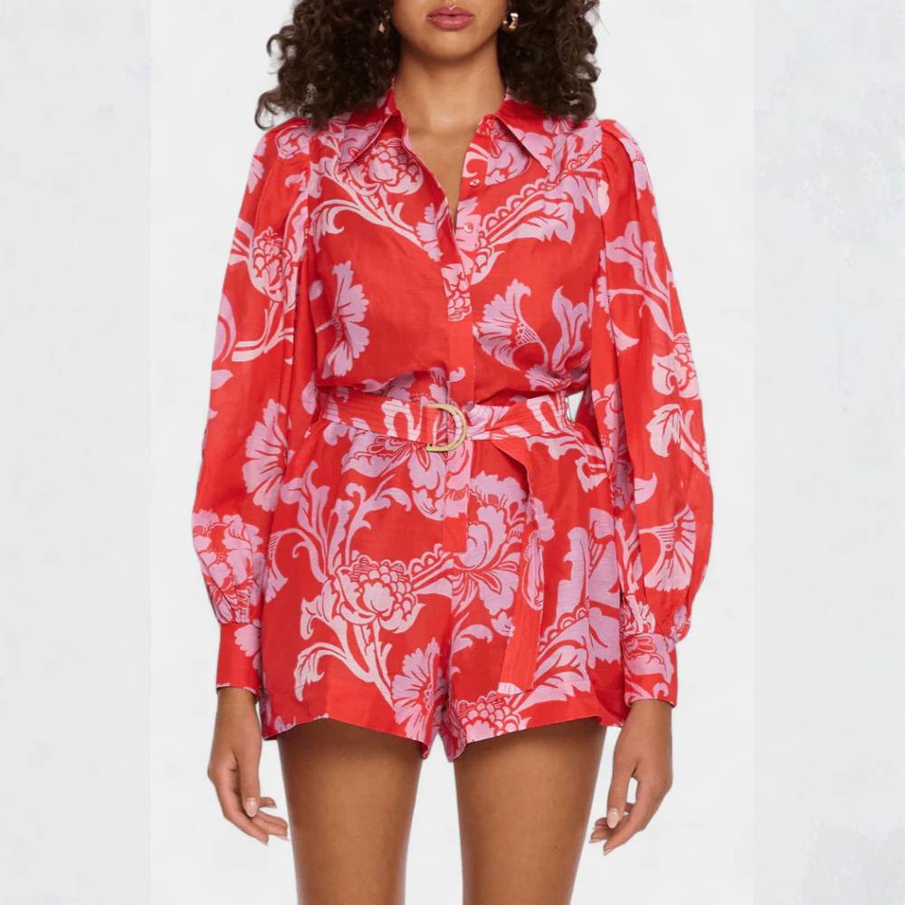 Floral Belted Wide Jumpsuit
