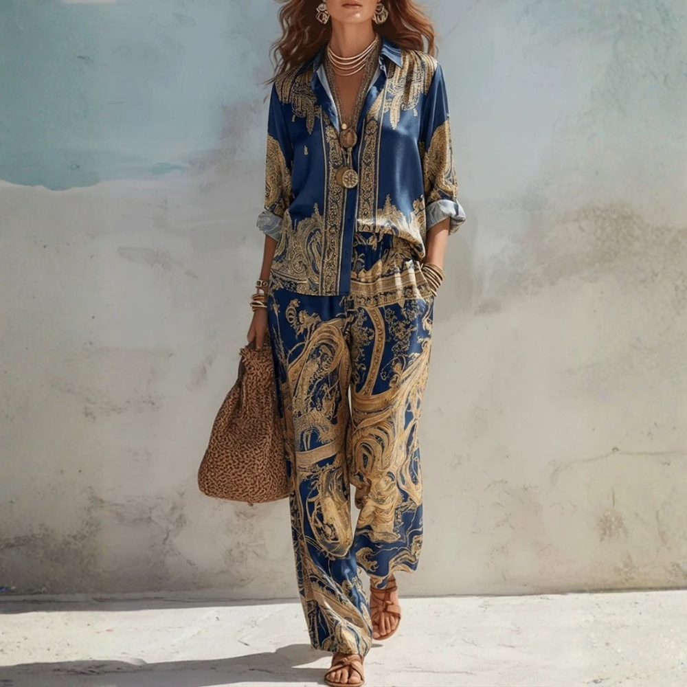 Baroque Print Satin Set
