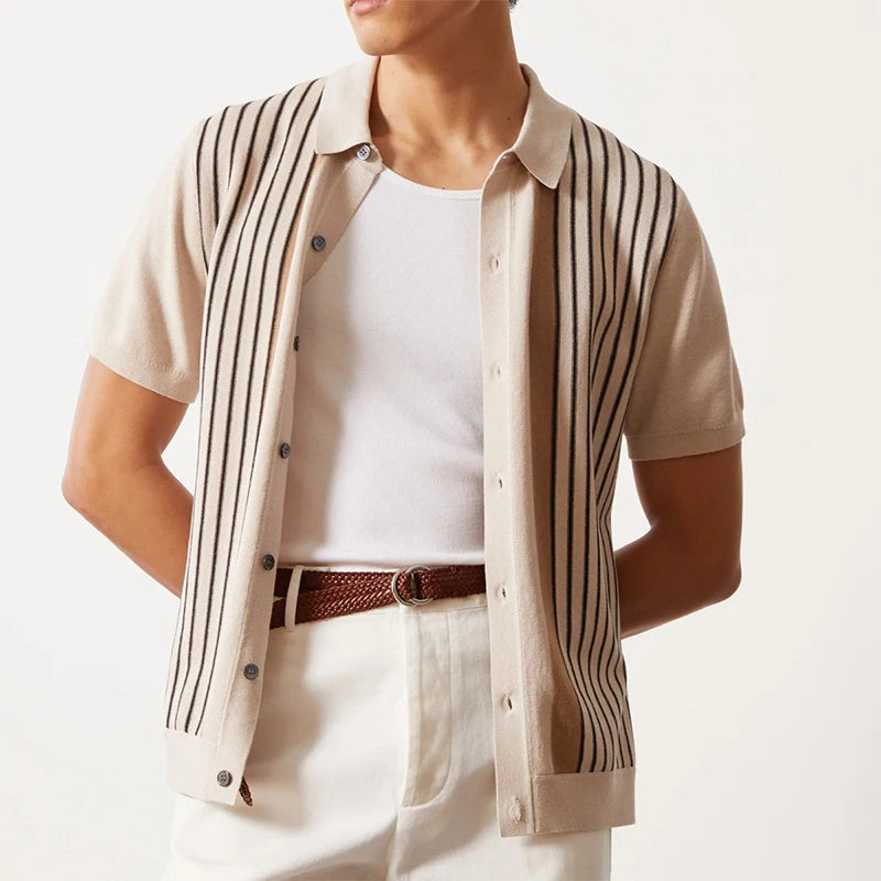 Button-Fastening Polo Shirt