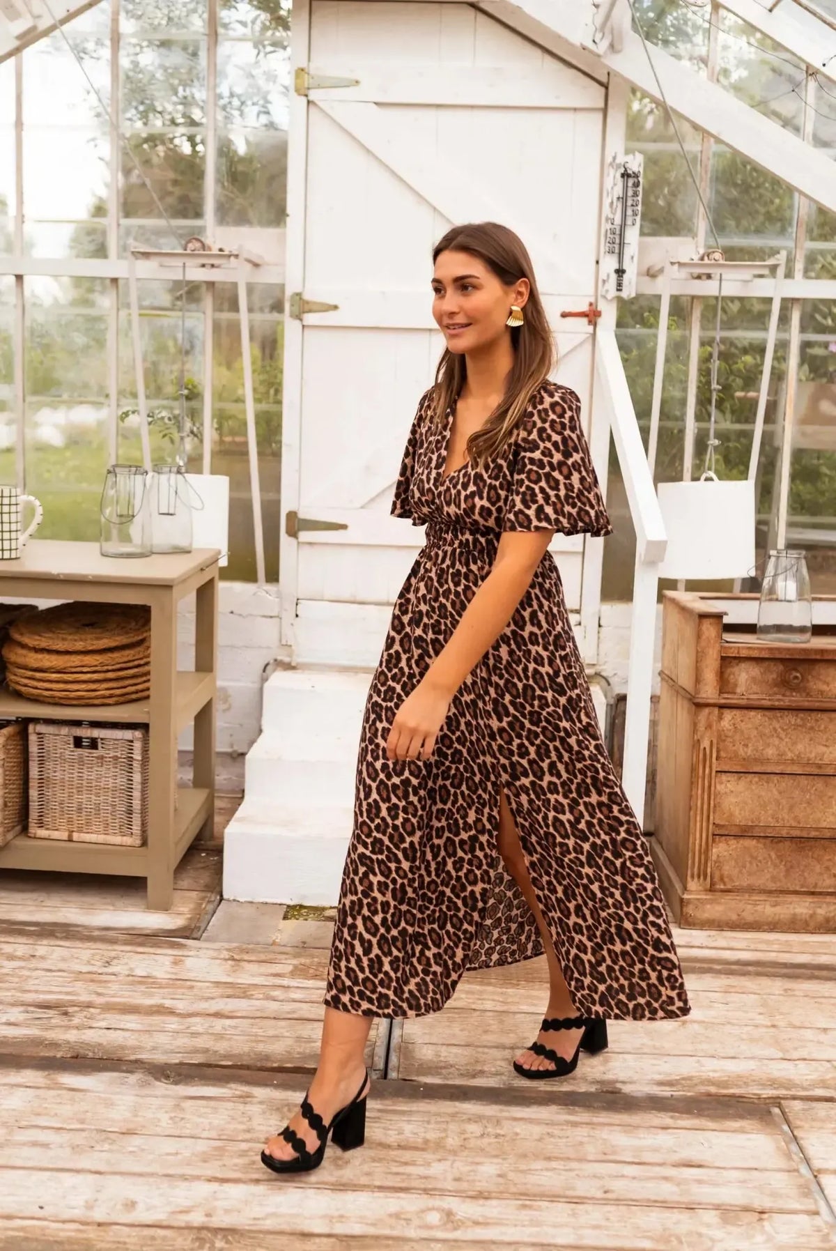 Butterfly Sleeve Maxi Dress