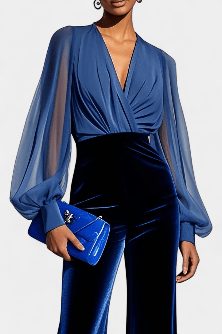 Cross V-neck Wide-leg Jumpsuit
