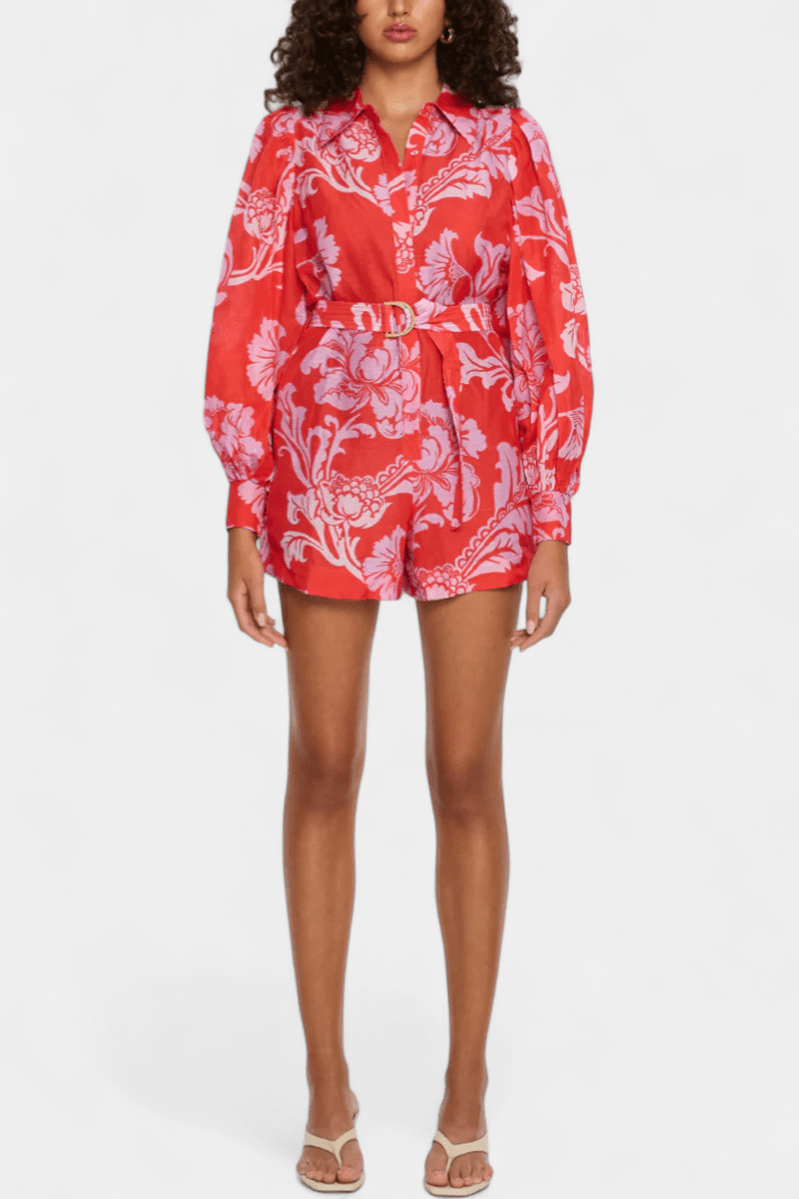 Floral Belted Wide Jumpsuit