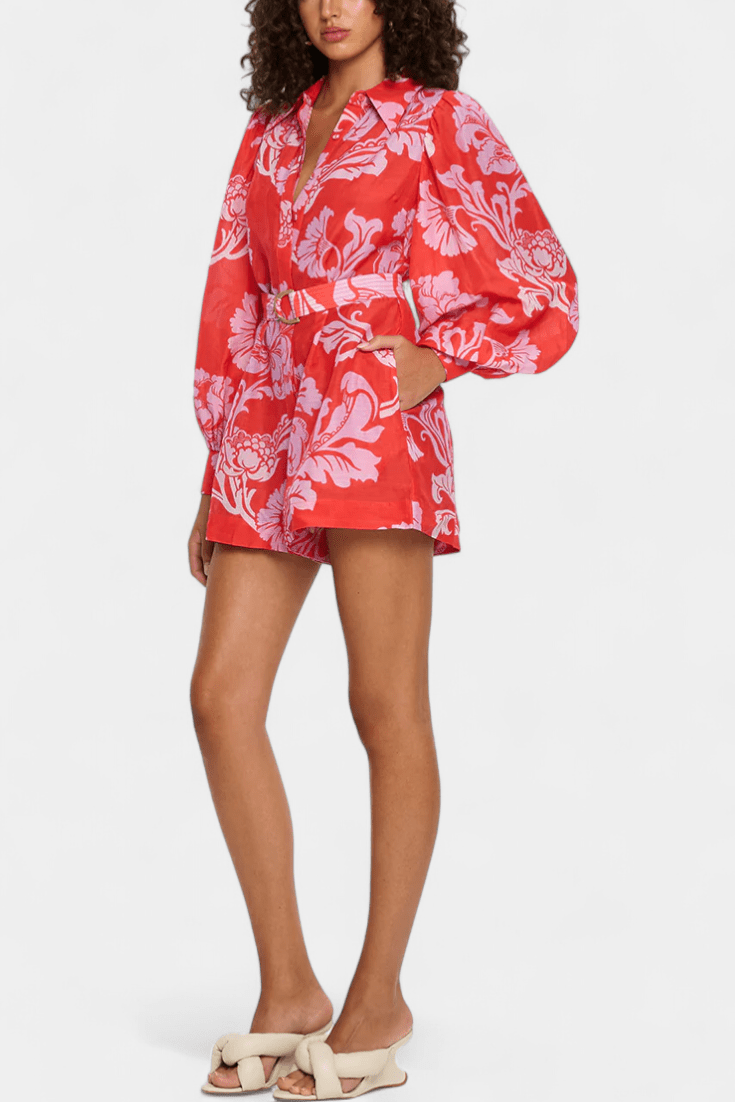Floral Belted Wide Jumpsuit