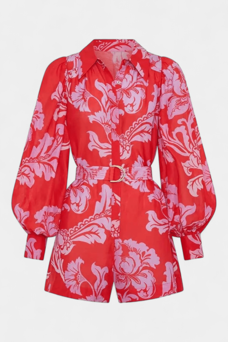 Floral Belted Wide Jumpsuit