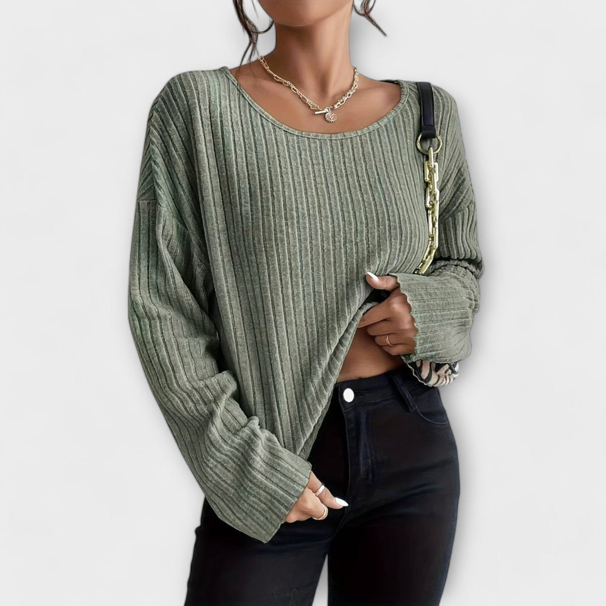 Striped Crew Neck Top