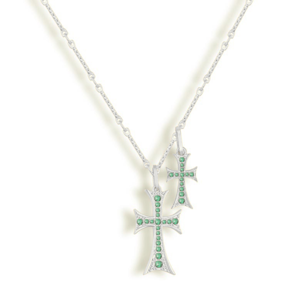 #Color_Plata con Piedras Verdes