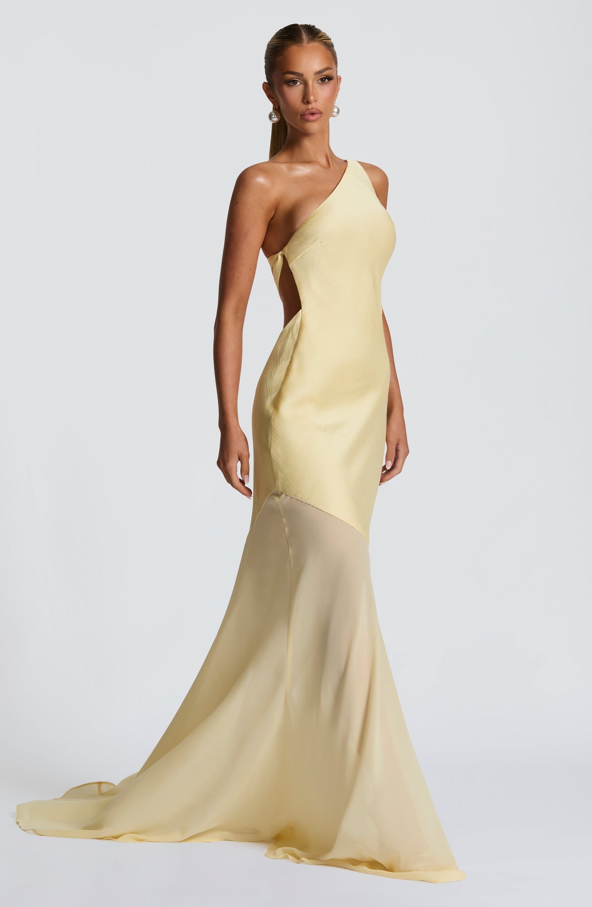 Pleated V-Neck Dress
