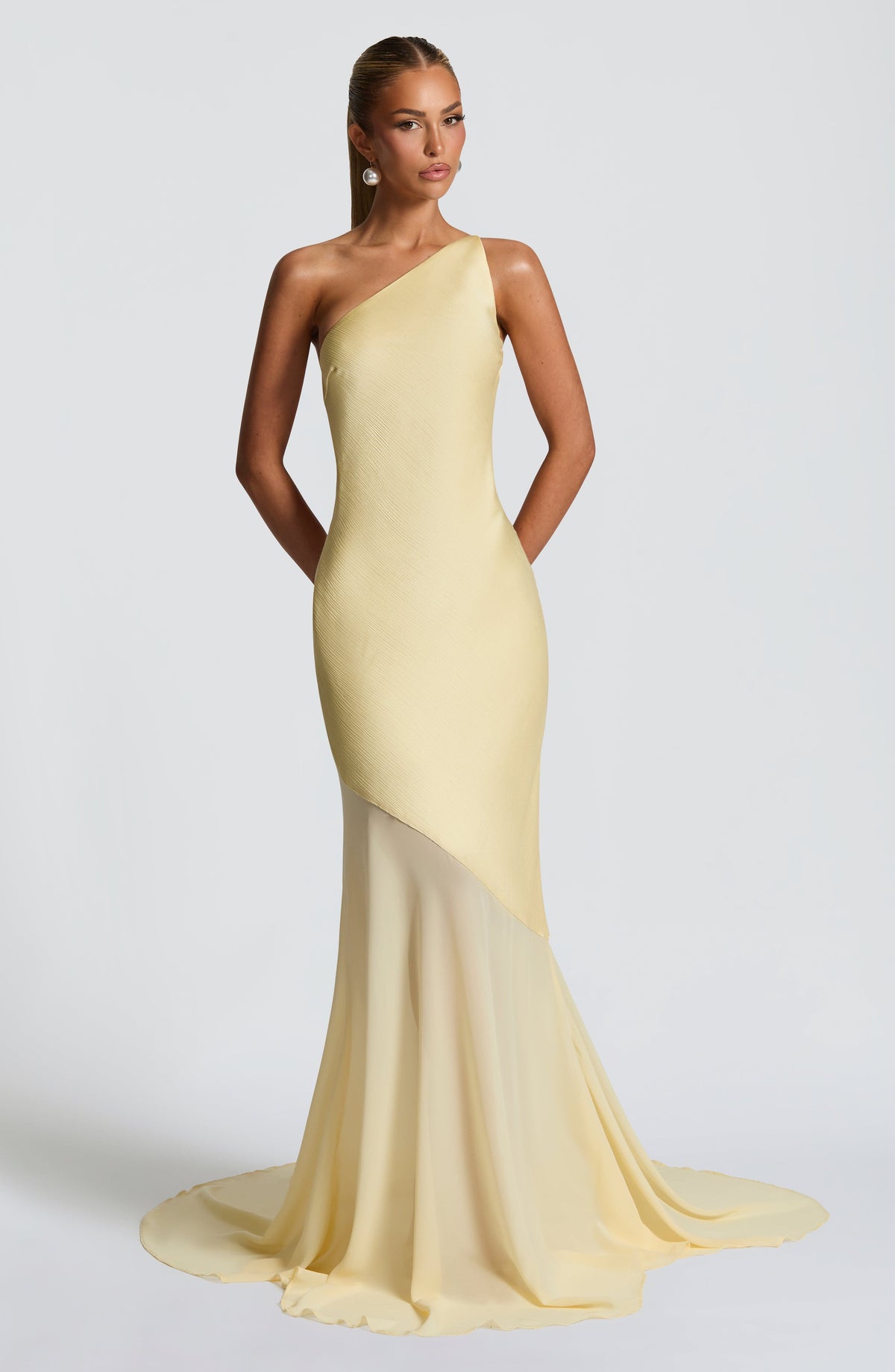 Pleated V-Neck Dress