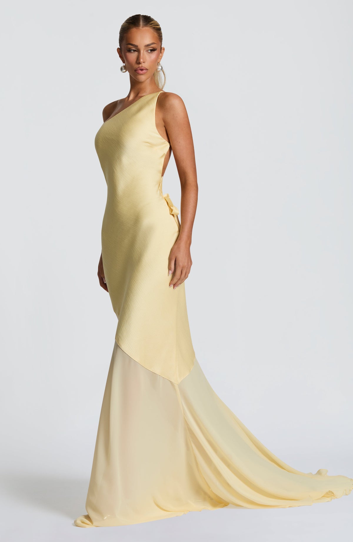 Pleated V-Neck Dress