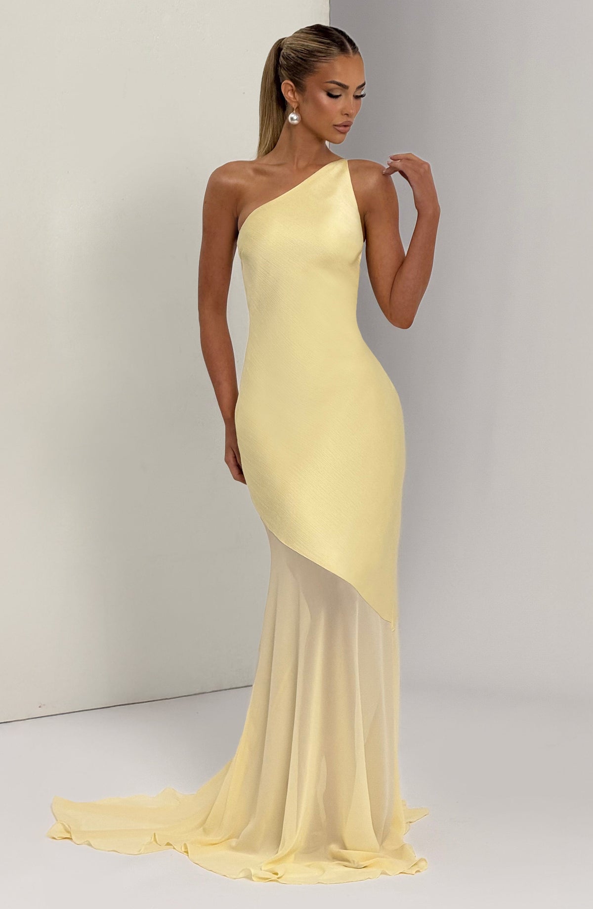 Pleated V-Neck Dress