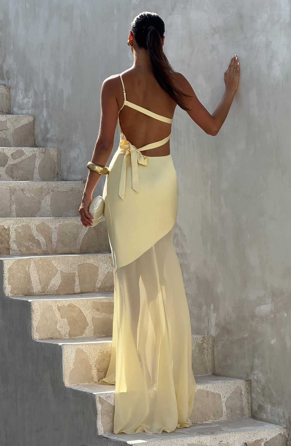 Pleated V-Neck Dress