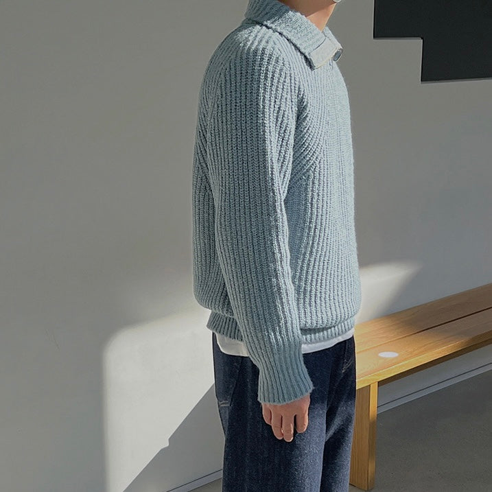 High-Neck Sweater (Sky Blue)