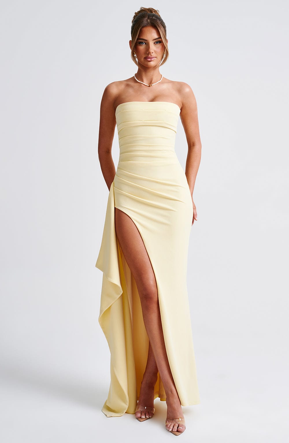 Bustier Draped Maxi Dress