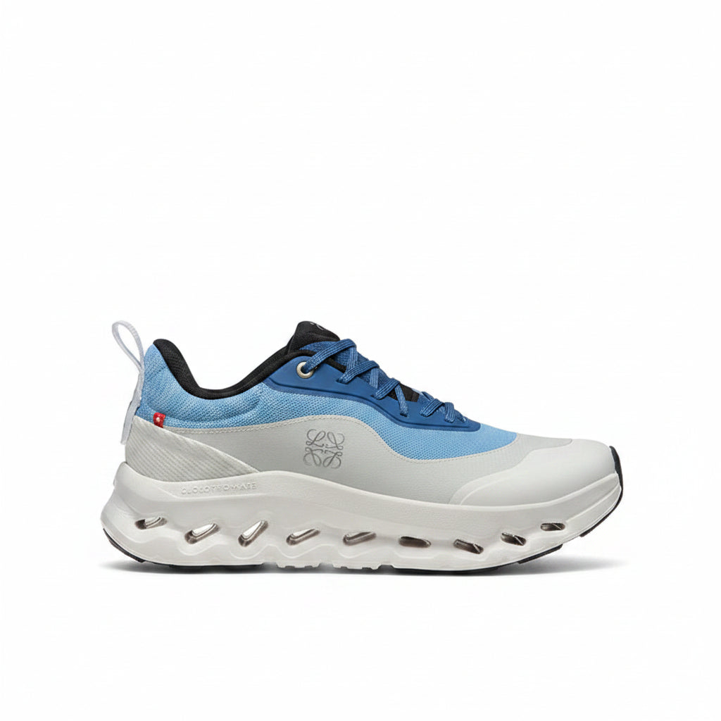 White-Blue Summit Flow Sneakers