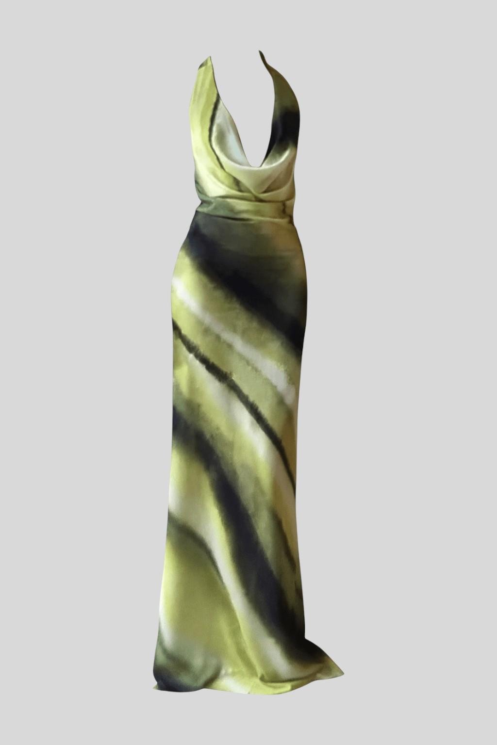 Cascade Neck Maxi Dress