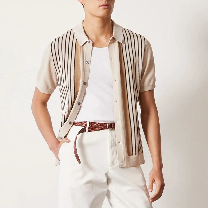 Button-Fastening Polo Shirt