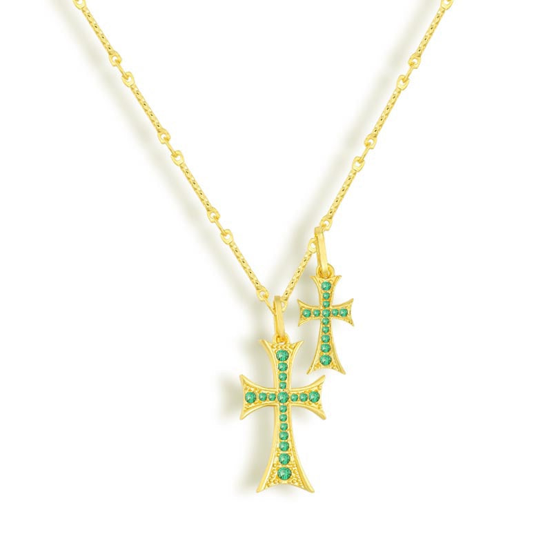 #Color_Oro con Piedras Verdes