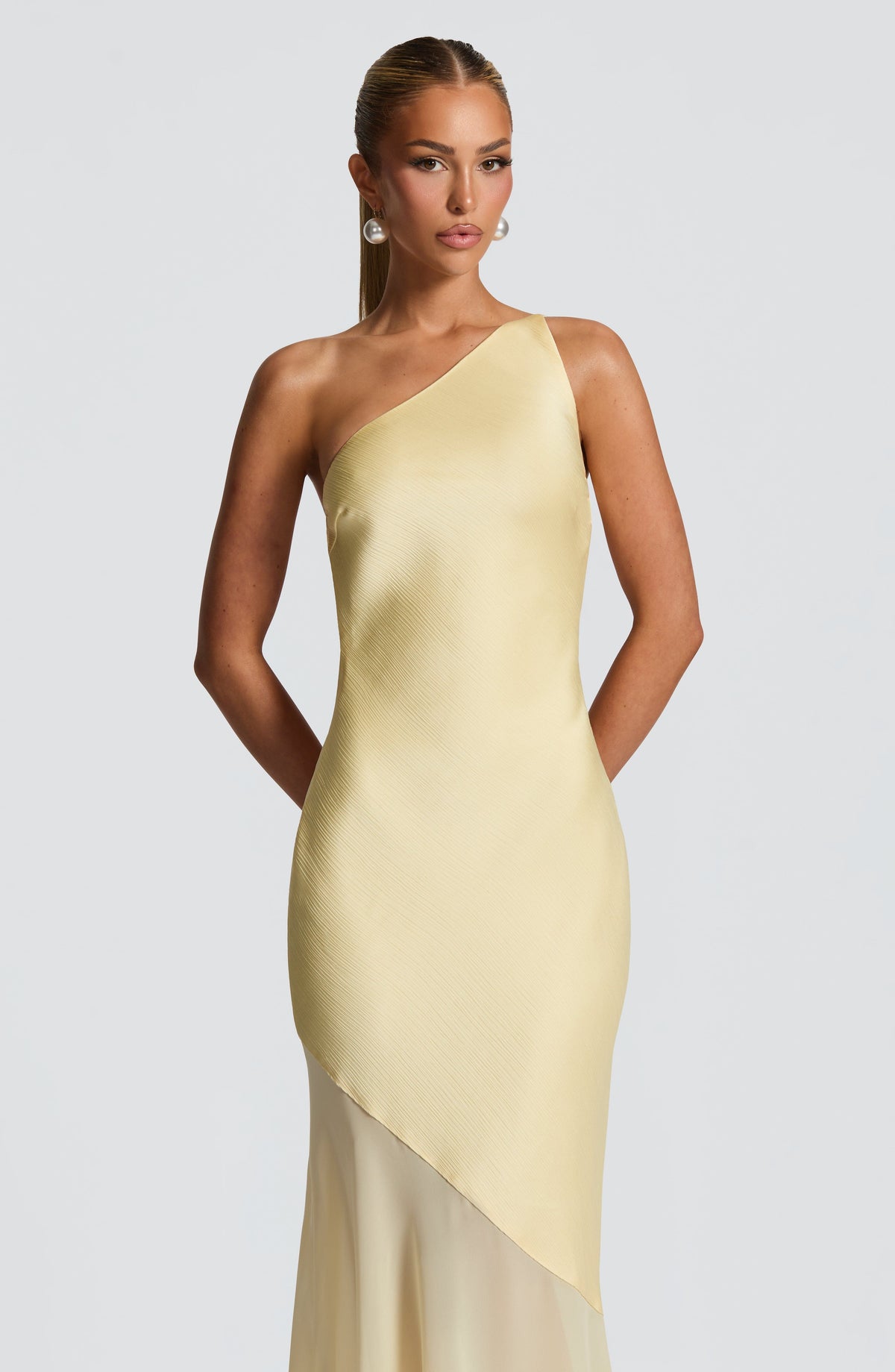 Pleated V-Neck Dress