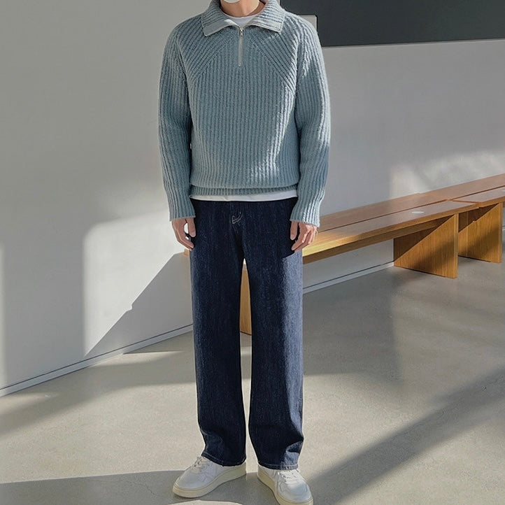 High-Neck Sweater (Sky Blue)