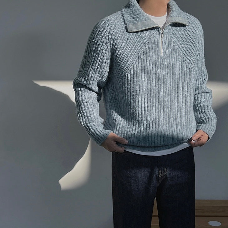 High-Neck Sweater (Sky Blue)