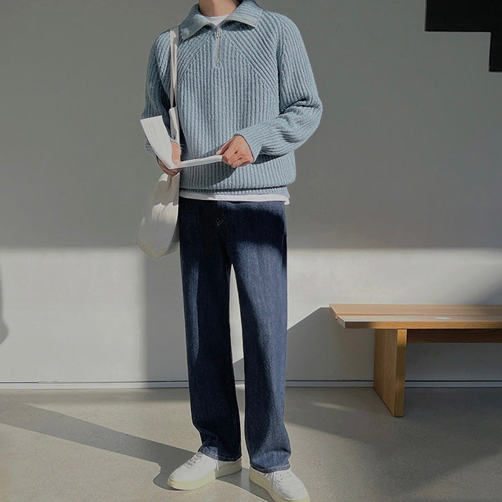 High-Neck Sweater (Sky Blue)