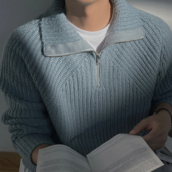 High-Neck Sweater (Sky Blue)